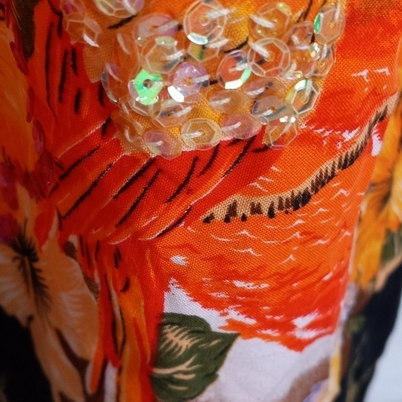 Tropical Orange Sleeveless Swim Coverup - Picture 2 of 8